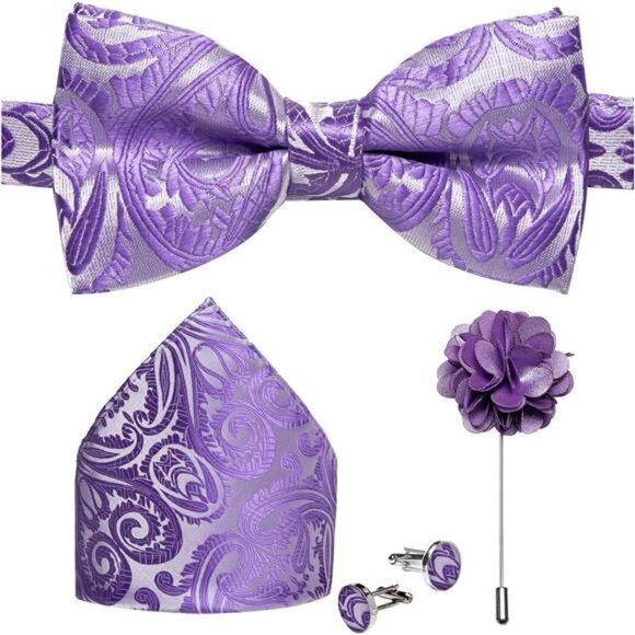 Pre-Tied Bow Ties for Men Light Purple - Picture 1 of 7